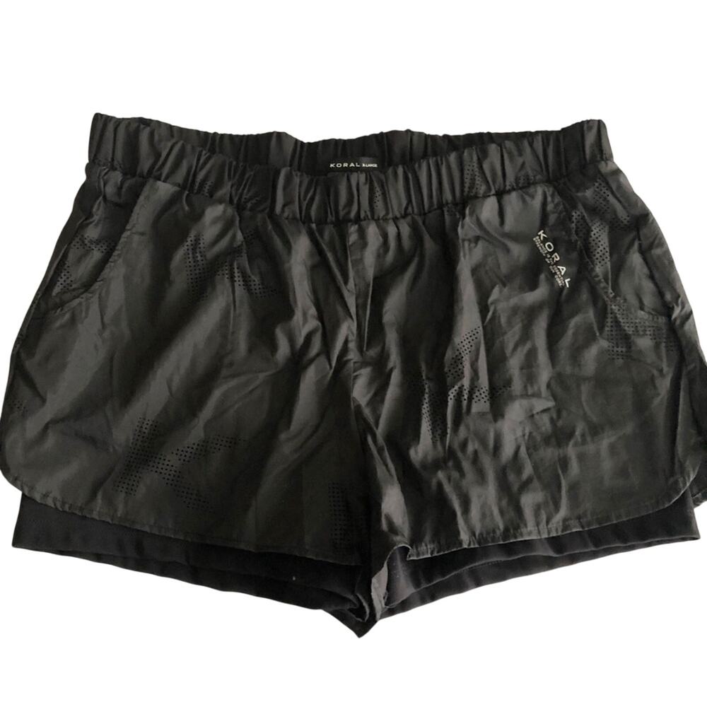 Anthropologie Koral Black Scout Double Layer Shorts NEW